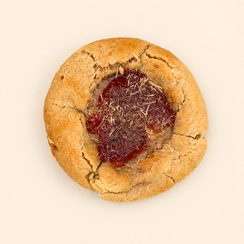 The Reunion peanut butter and grape jelly kunafa-stuffed cookie by Dubai House, top view